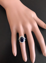 Load image into Gallery viewer, 5.50ct Natural Blue Sapphire &amp; Diamond 14k Solid White Gold Ring