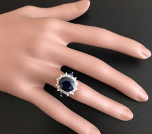 Load image into Gallery viewer, 5.50ct Natural Blue Sapphire &amp; Diamond 14k Solid White Gold Ring