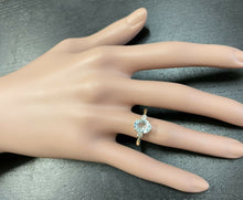 Load image into Gallery viewer, 1.16 Carats Natural Aquamarine and Diamond 14k Solid Yellow Gold Ring