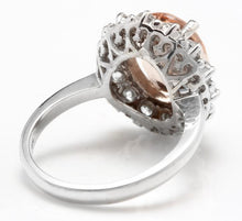 Load image into Gallery viewer, 4.30 Carats Impressive Natural Morganite and Diamond 14K Solid White Gold Ring