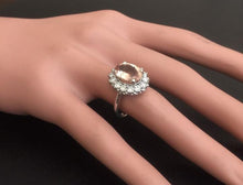 Load image into Gallery viewer, 4.30 Carats Impressive Natural Morganite and Diamond 14K Solid White Gold Ring