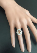 Load image into Gallery viewer, 4.30 Carats Impressive Natural Morganite and Diamond 14K Solid White Gold Ring