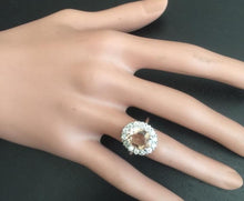 Load image into Gallery viewer, 4.30 Carats Impressive Natural Morganite and Diamond 14K Solid White Gold Ring
