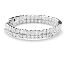 Load image into Gallery viewer, 3.00ct Natural Diamond 14k Solid White Gold Hoop Earrings