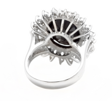 Load image into Gallery viewer, 13.00 Carats Natural Sapphire and Diamond 14k Solid White Gold Ring