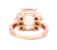 Load image into Gallery viewer, 7.25 Carats Natural Morganite and Diamond 14k Solid Rose Gold Ring
