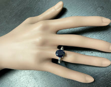 Load image into Gallery viewer, 5.14 Carats Natural Sapphire and Diamond 14k Solid White Gold Ring