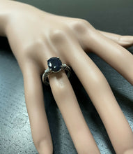 Load image into Gallery viewer, 5.14 Carats Natural Sapphire and Diamond 14k Solid White Gold Ring