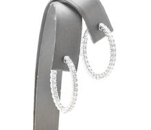 Load image into Gallery viewer, 2.15ct Natural Diamond 14k Solid White Gold Hoop Earrings