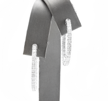 Load image into Gallery viewer, 2.15ct Natural Diamond 14k Solid White Gold Hoop Earrings