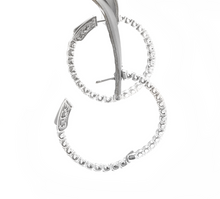 Load image into Gallery viewer, 2.15ct Natural Diamond 14k Solid White Gold Hoop Earrings
