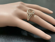 Load image into Gallery viewer, 5.00 Carats Natural Morganite and Diamond 14k Solid Rose Gold Ring