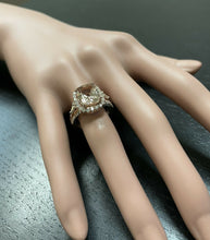 Load image into Gallery viewer, 5.00 Carats Natural Morganite and Diamond 14k Solid Rose Gold Ring