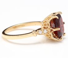 Load image into Gallery viewer, 3.68 Carats Natural Garnet and Diamond 14K Solid Yellow Gold Ring