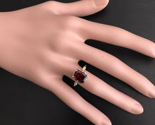 Load image into Gallery viewer, 3.68 Carats Natural Garnet and Diamond 14K Solid Yellow Gold Ring