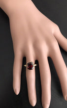 Load image into Gallery viewer, 3.68 Carats Natural Garnet and Diamond 14K Solid Yellow Gold Ring