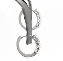 Load image into Gallery viewer, 0.80ct Natural Diamond 14k Solid White Gold Hoop Earrings