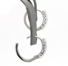 Load image into Gallery viewer, 0.80ct Natural Diamond 14k Solid White Gold Hoop Earrings