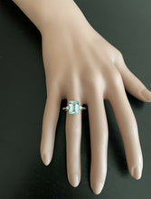 Load image into Gallery viewer, 3.28 Carats Natural Aquamarine and Diamond 14k Solid White Gold Ring