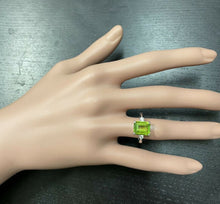 Load image into Gallery viewer, 3.18 Carats Natural Peridot and Diamond 14k Solid Yellow Gold Ring