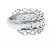 Load image into Gallery viewer, 1.15ct Natural Diamond 14k Solid White Gold Band Ring