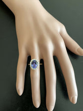 Load image into Gallery viewer, 3.70 Carats Natural Tanzanite and Diamond 14K Solid Yellow Gold Ring