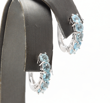 Load image into Gallery viewer, 2.50 Carats Natural Aquamarine 14k Solid White Gold Huggie Earrings
