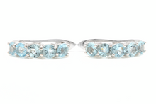 Load image into Gallery viewer, 2.50 Carats Natural Aquamarine 14k Solid White Gold Huggie Earrings
