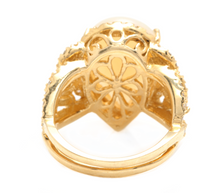 Load image into Gallery viewer, 5.50ct Natural Ethiopian Opal and Diamond 14k Solid Yellow Gold Ring