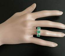 Load image into Gallery viewer, 2.85ct Natural Emerald &amp; Diamond 14k Solid White Gold Ring