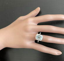 Load image into Gallery viewer, 2.60 Carats Natural Aquamarine and Diamond 14k Solid White Gold Ring