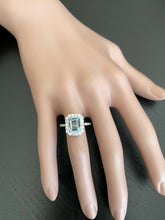 Load image into Gallery viewer, 2.60 Carats Natural Aquamarine and Diamond 14k Solid White Gold Ring