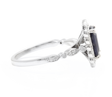 Load image into Gallery viewer, 3.60 Carats Natural Sapphire and Diamond 14k Solid White Gold Ring