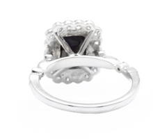 Load image into Gallery viewer, 3.60 Carats Natural Sapphire and Diamond 14k Solid White Gold Ring