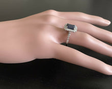 Load image into Gallery viewer, 3.60 Carats Natural Sapphire and Diamond 14k Solid White Gold Ring