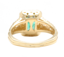 Load image into Gallery viewer, 2.60ct Natural Emerald &amp; Diamond 18k Solid Yellow Gold Ring