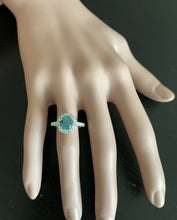 Load image into Gallery viewer, 4.75 Carats Natural Blue Zircon and Diamond 14k Solid White Gold Ring