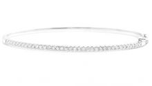 Load image into Gallery viewer, 0.80 Carats Natural Diamond 14k Solid White Gold Bangle Bracelet