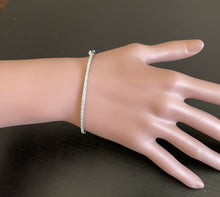 Load image into Gallery viewer, 0.80 Carats Natural Diamond 14k Solid White Gold Bangle Bracelet