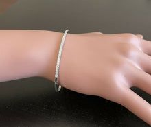 Load image into Gallery viewer, 0.80 Carats Natural Diamond 14k Solid White Gold Bangle Bracelet
