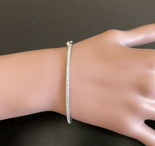 Load image into Gallery viewer, 0.80 Carats Natural Diamond 14k Solid White Gold Bangle Bracelet