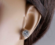 Load image into Gallery viewer, 3.50ct Natural Aquamarine and Diamond 14k Solid White Gold Earrings