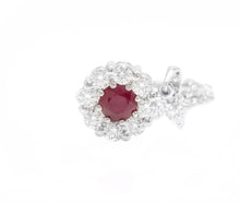 Load image into Gallery viewer, 1.55ct Natural Ruby and Diamond 14k Solid White Gold Pendant Necklace