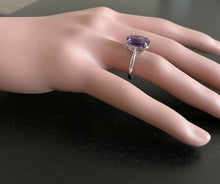 Load image into Gallery viewer, 5.00 Carats Natural Amethyst 14k Solid White Gold Ring