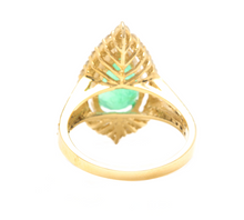 Load image into Gallery viewer, 5.30 Carats Natural Emerald &amp; Diamond 14k Solid Yellow Gold Ring
