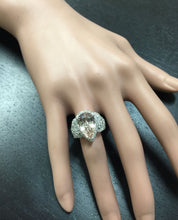 Load image into Gallery viewer, 8.50 Carats Natural Morganite and Diamond 14K Solid White Gold Ring