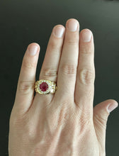 Load image into Gallery viewer, 4.60 Carats Natural Diamond &amp; Ruby 14K Solid Yellow Gold Men's Ring
