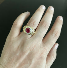 Load image into Gallery viewer, 4.60 Carats Natural Diamond &amp; Ruby 14K Solid Yellow Gold Men's Ring
