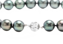Load image into Gallery viewer, 12-14.80mm Tahitian Pearl Necklace 14k Solid White Gold Clasp