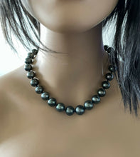 Load image into Gallery viewer, 12-14.80mm Tahitian Pearl Necklace 14k Solid White Gold Clasp